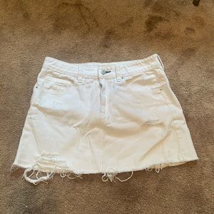 White jean skirt